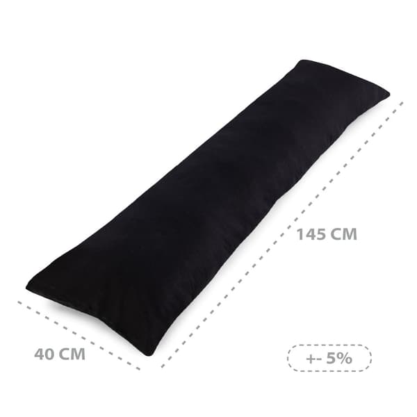 Sivuvuode tyynynpäällinen Velvet 40 x 145 cm - Tyynynpäällinen pitkänomaiseen tyynyyn Musta