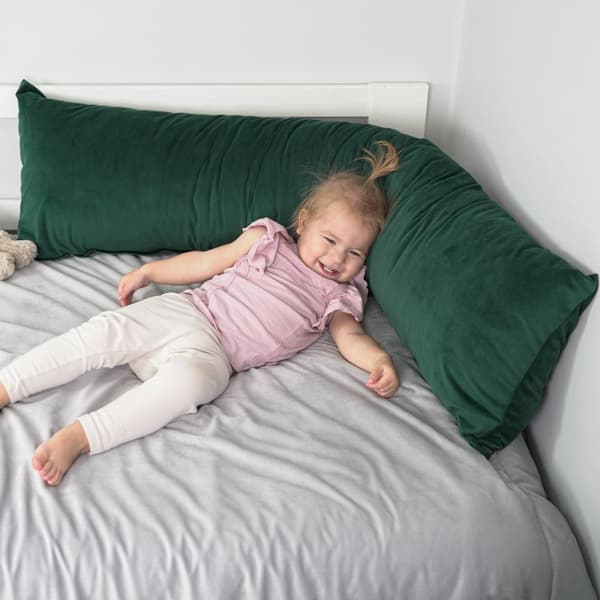 Side sleeper kuddfodral Sammet 40 x 145 cm - Kuddfodral för avlång kudde mörkgrön