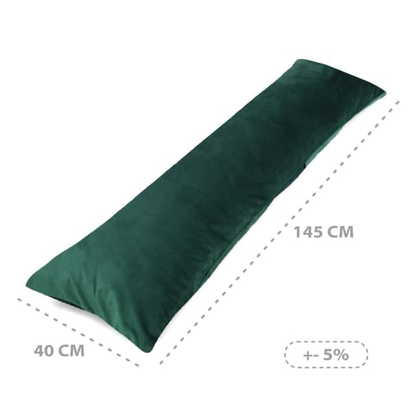 Side sleeper kuddfodral Sammet 40 x 145 cm - Kuddfodral för avlång kudde mörkgrön