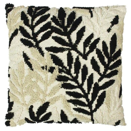 Furn Caliko Botanical Cushion Cover Natural/Black One Size
