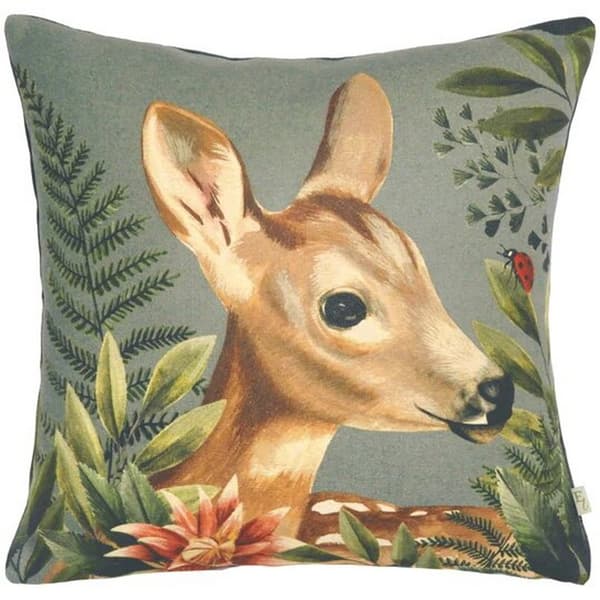 Evans Lichfield Forest Fawn Cushion Cover Grey One Size