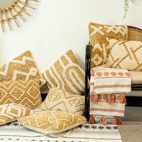 Furn Roolu Jute flätat kuddöverdrag
