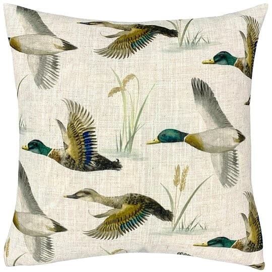 Evans Lichfield Country Duck Cushion Cover Cream/Green/Brown One Size