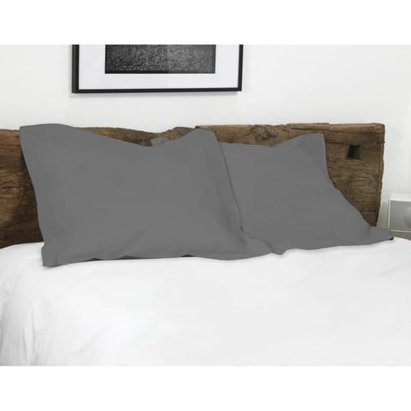 Set med 2 fyrkantiga örngott 100% bomull - Mörkgrå - 63x63 cm