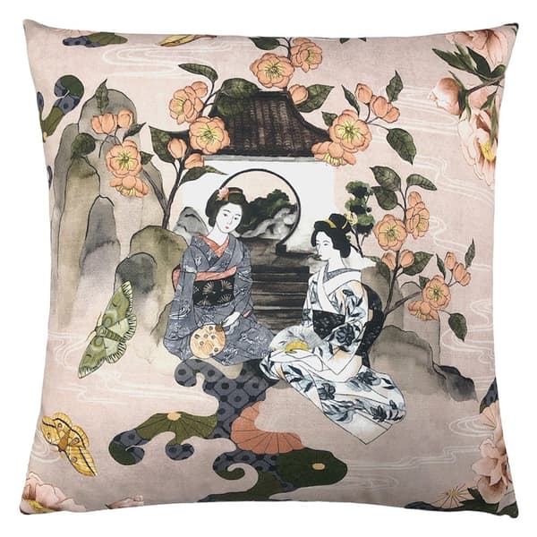 Paoletti Kuddfodral med geishablommor Blush/Green/Navy One Size