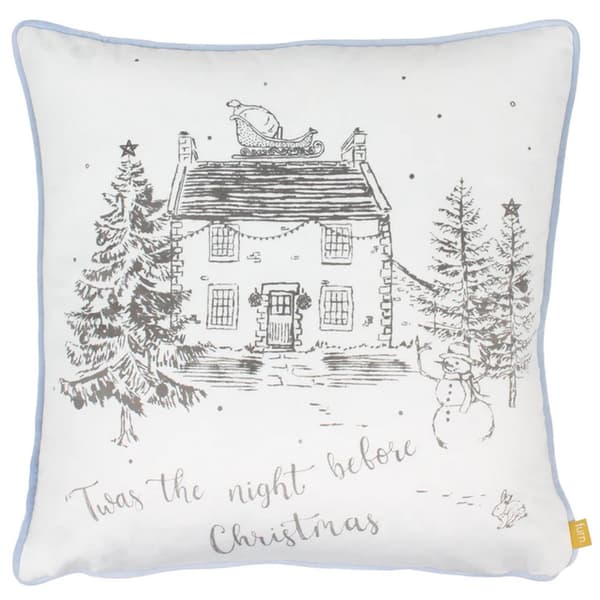 Furn Midwinter Toile Christmas Cushion Cover White/Grey One Size