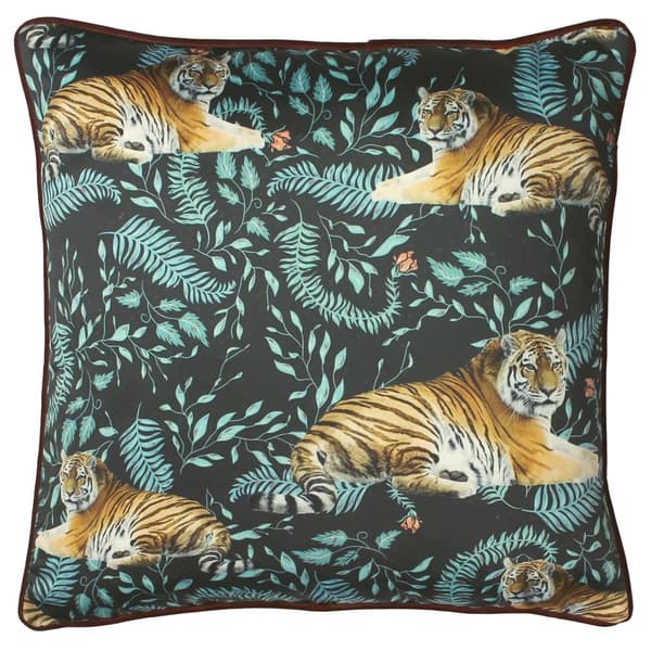 Paoletti Tiwari Tiger Cushion Cover Black/Orange/Brown One Size