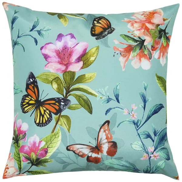Evans Lichfield Butterfly Outdoor Cushion Cover Duck Egg Blue One Size