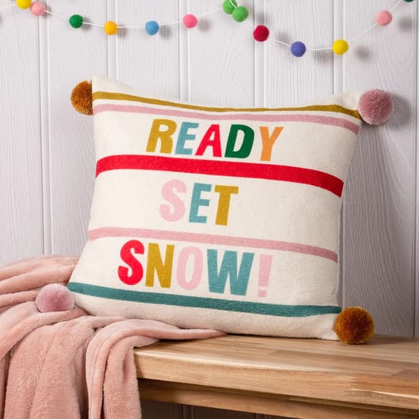 Furn Ready Set Snow Pom Pom kuddfodral