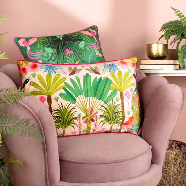 Kate Merritt Tropical Peacock Illustration Cushion Cover