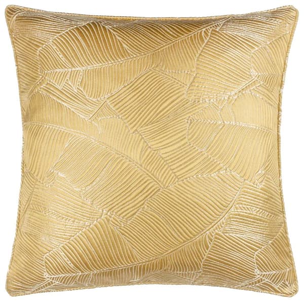 Seymour Jacquard Embroidered Cushion Cover Gold 50cm x 50cm