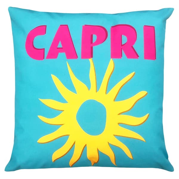 Furn Capri Outdoor Cushion Cover Capri Blue/Pink/Yellow 43cm x 43cm