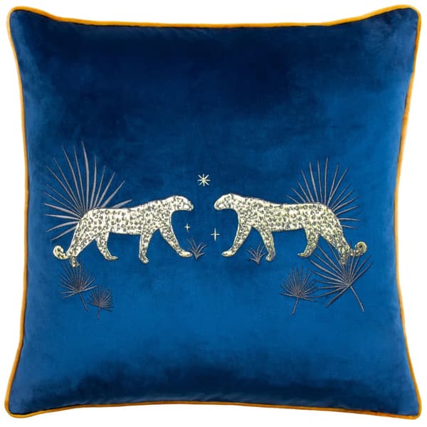 Wylder Dusk Leopard kuddfodral Navy 50cm x 50cm