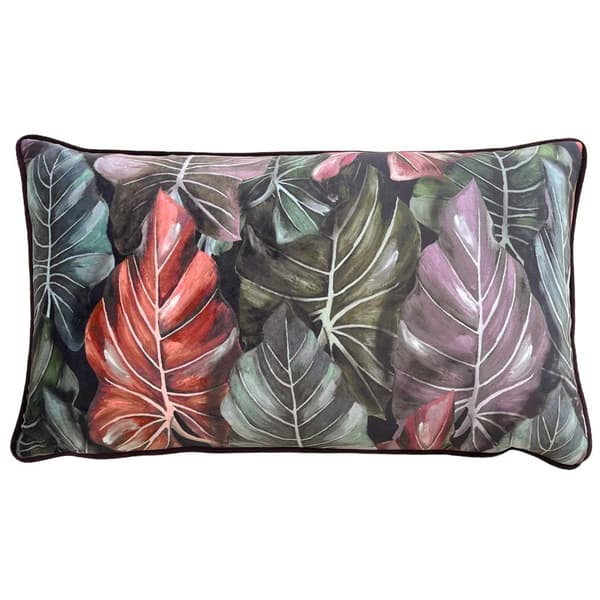 Wylder Mogori Leaf Cushion Cover Aubergine 30cm x 50cm