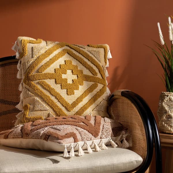 Furn Kalai Tufted Tassel Cushion Cover