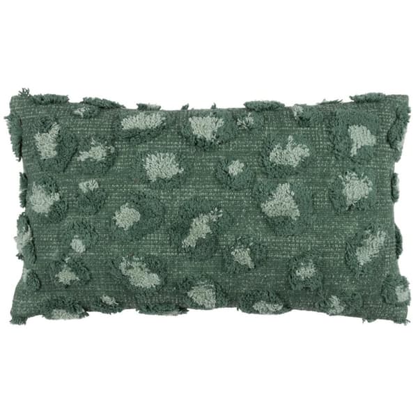 Furn Maeve Tufted Leopard Print Cushion Cover Eucalyptus 30cm x 50cm