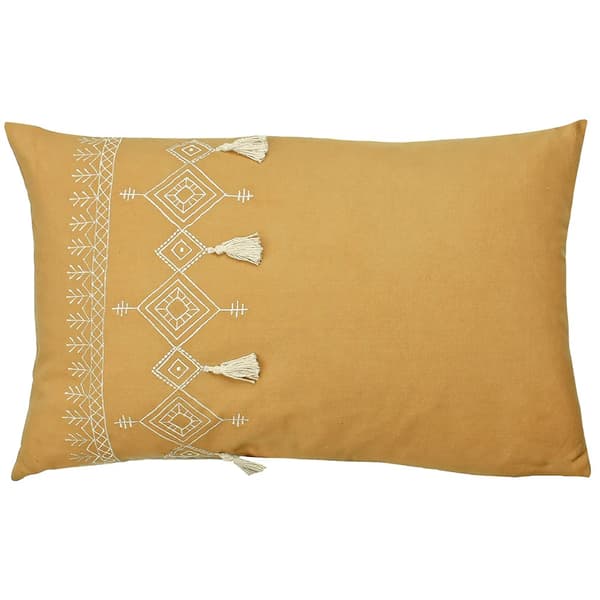 Furn Pritta Tassel Cushion Cover Mustard 40cm x 60cm