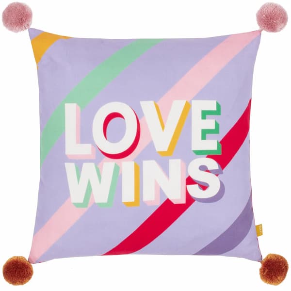 Furn Love Wins Pom Pom Cushion Cover Lilac 43cm x 43cm
