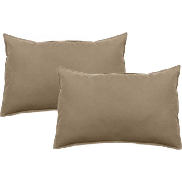 Set med 2 Palace örngott i ren tvättad färgad bomull 63 trådantal/cm² South Wind - Palace Camel - Set med 2 örngott 50 x 70 cm