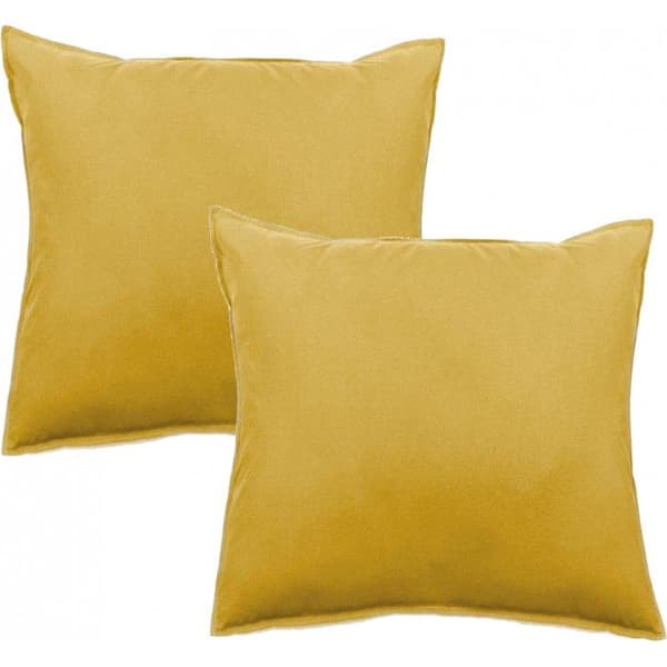 Set med 2 Palace örngott ren tvättad färgad bomull 63 trådar/cm² South Wind - Palace Curry - Set med 2 örngott 65 x 65 cm