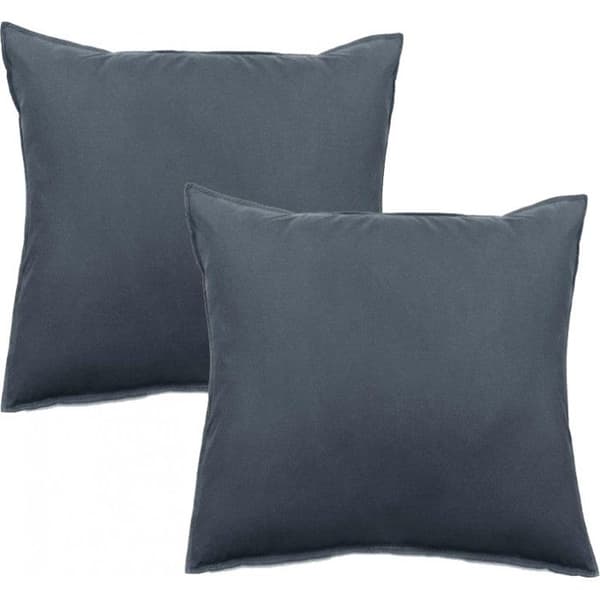 Set med 2 Palace örngott i ren tvättad färgad bomull 63 trådar/cm² South Wind - Palace Granit - Set med 2 örngott 65 x 65 cm