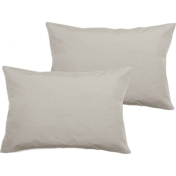 Set med 2 örngott i ren bomull percale 80 trådar/cm² Sydvind - Naturlig - 50 x 70 + 5 cm Flat quiltad volang