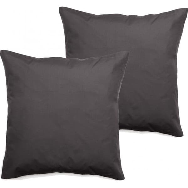 Set med 2 örngott i ren bomull percale 80 trådar/cm² South Wind - Skiffer - 65 x 65 + 5 cm Flat quiltad volang