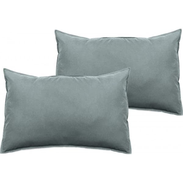 Set med 2 Palace örngott ren bomull färgade tvättade 63 trådar/cm² Sydvind - Palace Lichen - Set med 2 örngott 50 x 70 cm