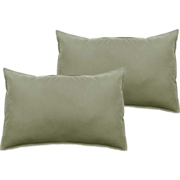 Set med 2 Palace örngott renfärgad tvättad bomull 63 trådar/cm² Sydvind - Palace Sage - Set med 2 örngott 50 x 70 cm