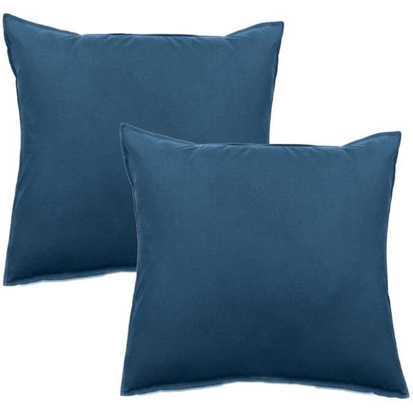 Set med 2 Palace örngott i ren tvättad färgad bomull 63 trådar/cm² South Wind - Palace Navy - Set med 2 örngott 65 x 65 cm