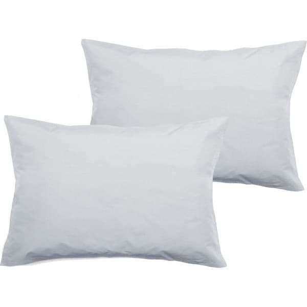 Set med 2 örngott i ren bomull percale 80 trådar/cm² Sydvind - Snö - 50 x 70 + 5 cm Flat quiltad volang