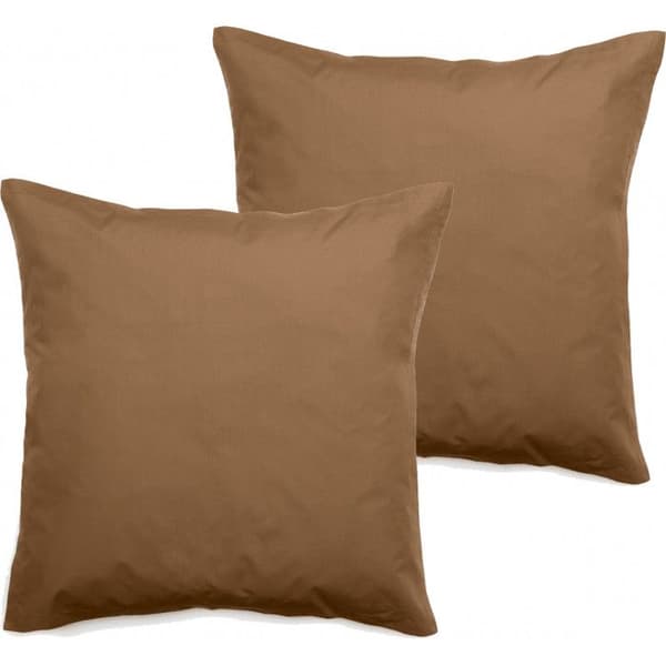 Set med 2 örngott i ren bomull percale 80 trådar/cm² Vent du sud - Cognac - 65 x 65 cm