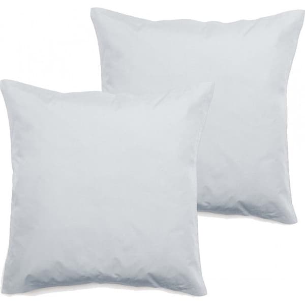Set med 2 örngott i ren bomull percale 80 trådar/cm² Sydvind - Snö - 65 x 65 + 5 cm Flat quiltad volang