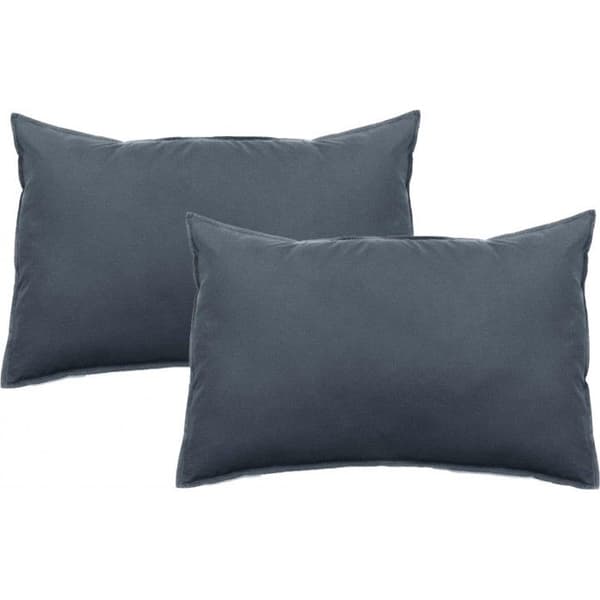 Set med 2 Palace örngott i ren tvättad färgad bomull 63 trådantal/cm² South Wind - Palace Granit - Set med 2 örngott 50 x 70 cm