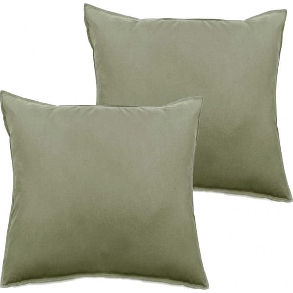 Set med 2 Palace örngott ren bomull färgade tvättade 63 trådar/cm² Sydvind - Palace Sage - Set med 2 örngott 65 x 65 cm