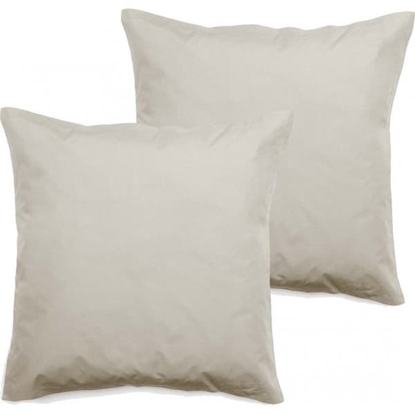 Set med 2 örngott i ren bomull percale 80 trådar/cm² South Wind - Ivory - 65 x 65 + 5 cm Flat quiltad volang