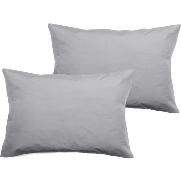Set med 2 örngott i ren bomull percale 80 trådar/cm² South Wind - Pearl - 50 x 70 + 5 cm Flat quiltad volang