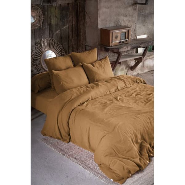 Örngott "Gaïa" 60 x 60 cm &amp; 50 x 70 cm "Cotton Gauze" - Gaïa Camel - 60 x 60 cm
