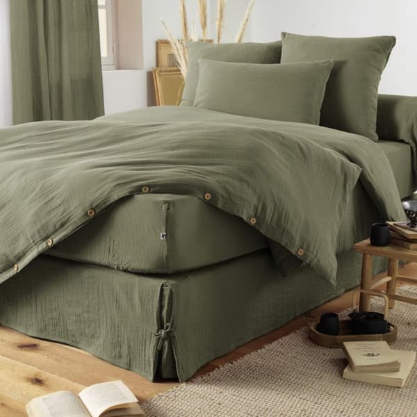 Örngott "Gaïa" 60 x 60 cm &amp; 50 x 70 cm "Cotton Gauze" - Gaïa Rosemary - 60 x 60 cm