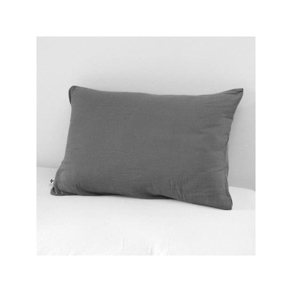 Nattduksöverdrag "Gaïa" 60 x 60 cm & 50 x 70 cm "Gaze de Coton" - Gaïa Granit - 60 x 60 cm