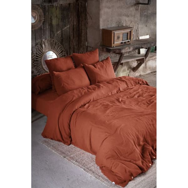 Örngott "Gaïa" 60 x 60 cm &amp; 50 x 70 cm "Cotton Gauze" - Gaïa Terracotta - 60 x 60 cm
