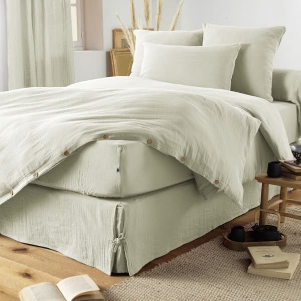 Örngott "Gaïa" 60 x 60 cm & 50 x 70 cm "Cotton Gauze" - Gaïa Water Green - 60 x 60 cm