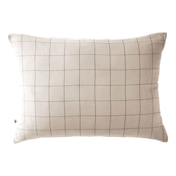 Örngott Vävda färgade stora dekorativa plattor "Gaïa Match" "Cotton Gauze" - Gaïa Match Pampa - 50 x 70 cm