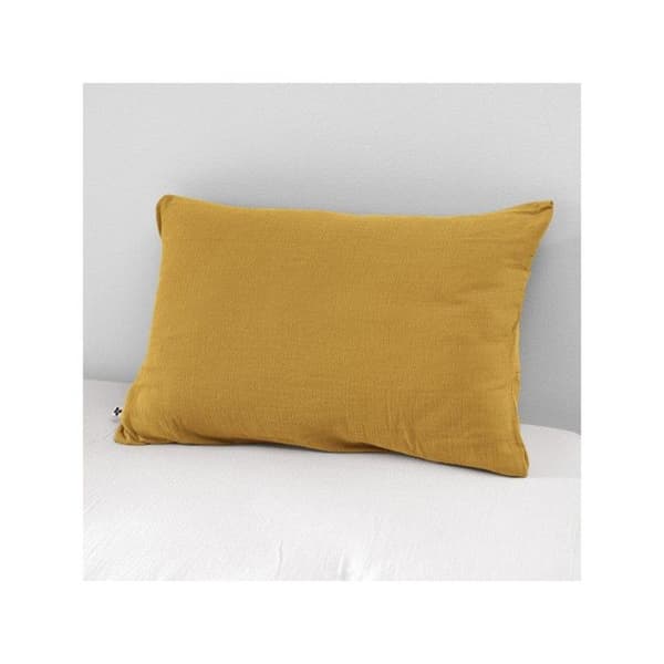 Kuddfodral "Gaïa" 60 x 60 cm &amp; 50 x 70 cm "Gaze av bomull" - Gaïa Safran - 50 x 70 cm