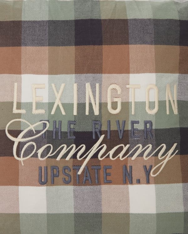 Lexington Checked Organic Cotton Flannel Logo Kuddfodral
