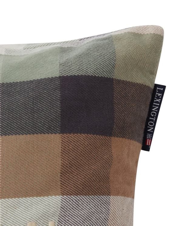 Lexington Checked Organic Cotton Flannel Logo Kuddfodral