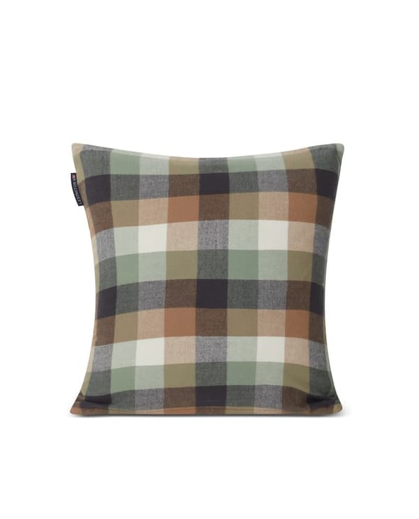 Lexington Checked Organic Cotton Flannel Logo Kuddfodral