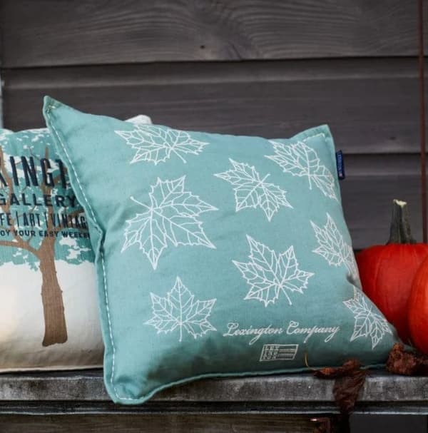 Lexington Leaves Embroidered Linen/Cotton Kuddfodral