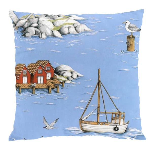 Fiskeskär Kuddfodral 47x47 cm Ljusblå