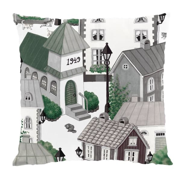 Lyckeby Blommar Kuddfodral 47x47 cm Grå